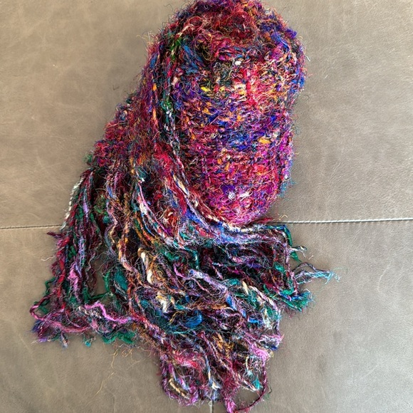 Nova Wear Woven Silk Multicolored Scarf Made in Nepal - Picture 4 of 8